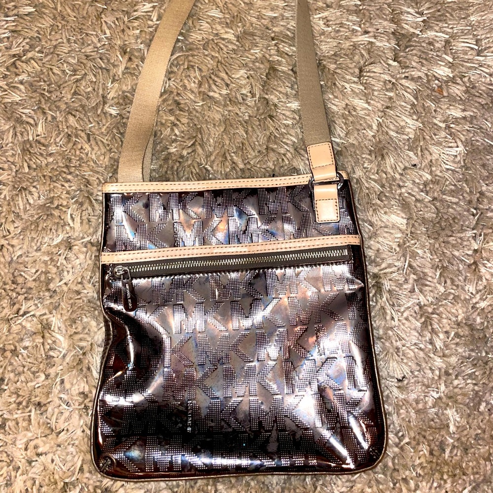 Michael Kors metallic crossbody purse